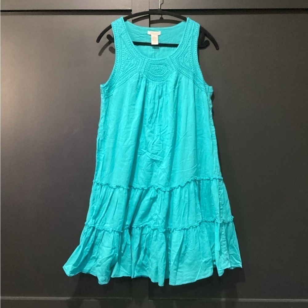 Klozlyne prairie style crochet sleeveless cotton summer sun dress petite L
